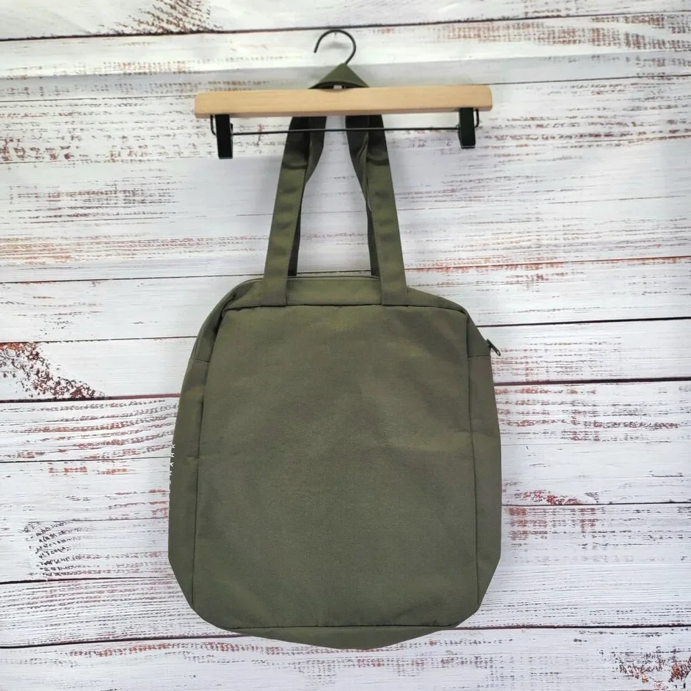 Paul & Shark Khaki Green Mens Bag Zipper Embroidered Casual Travel NWOT
